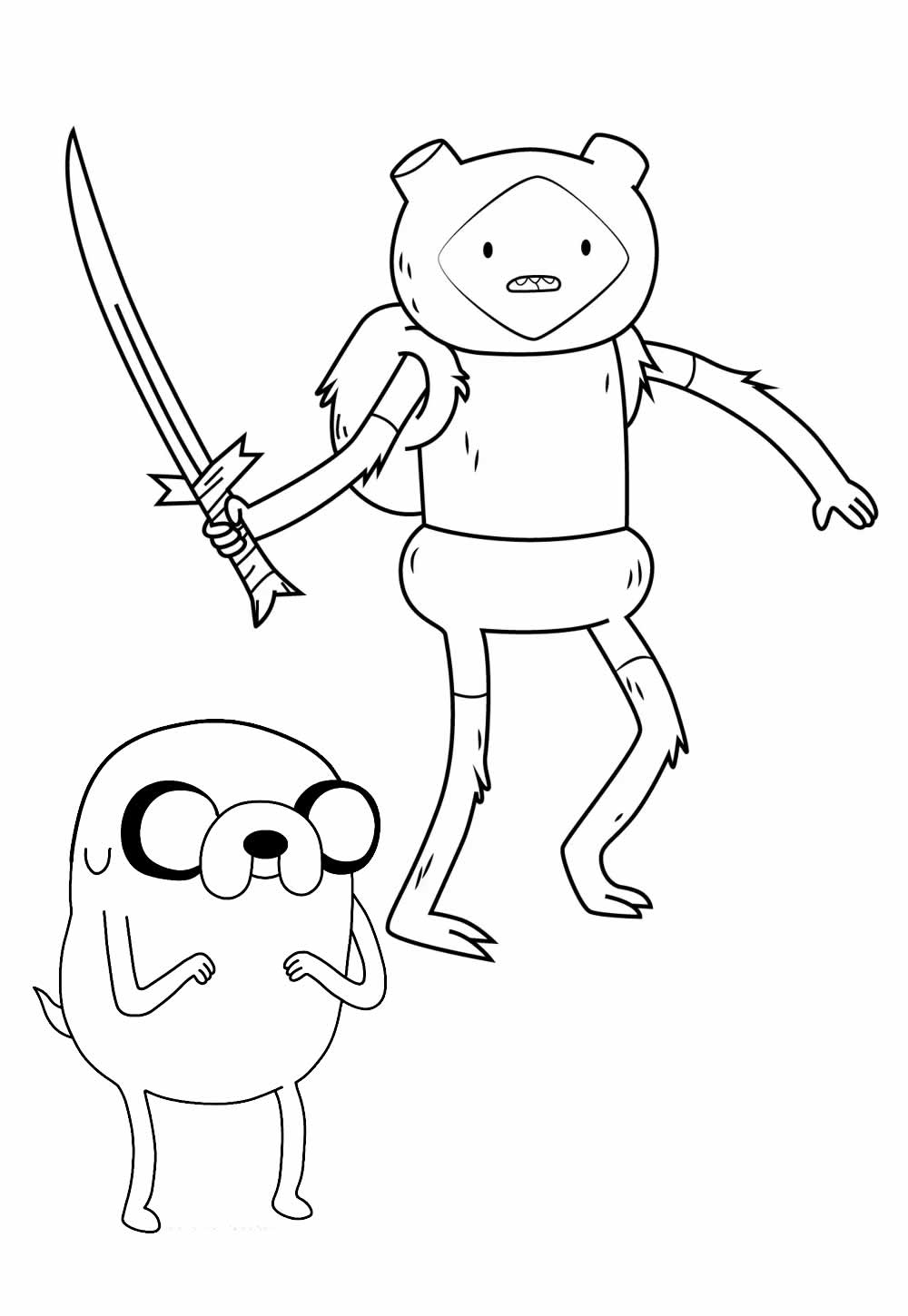 Desenhos de Finn e Jake para colorir