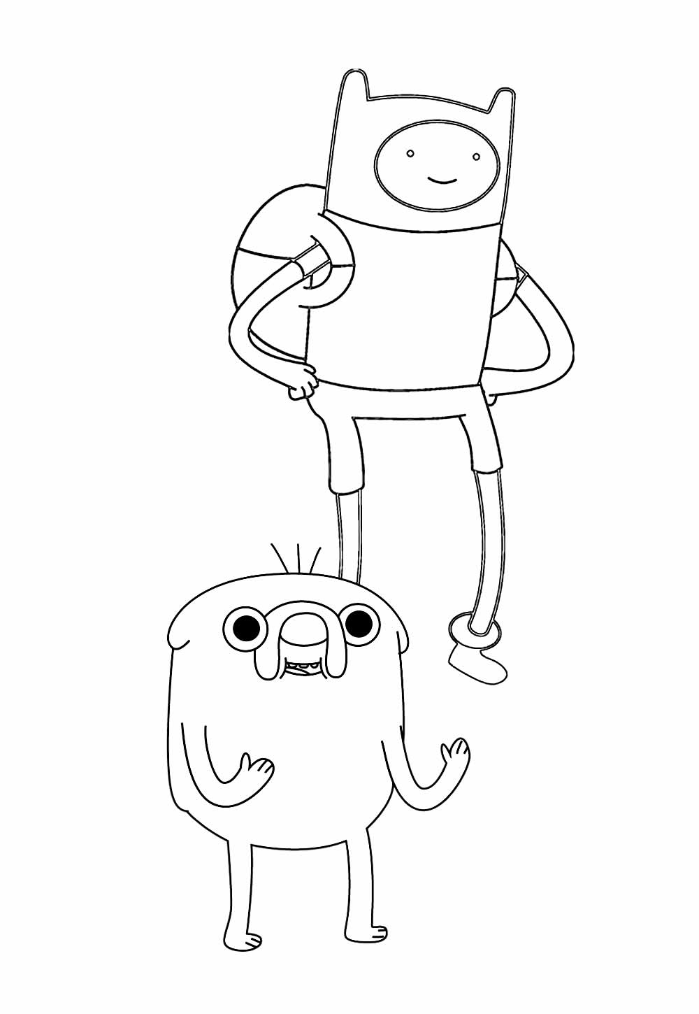 Desenhos de Finn e Jake para colorir