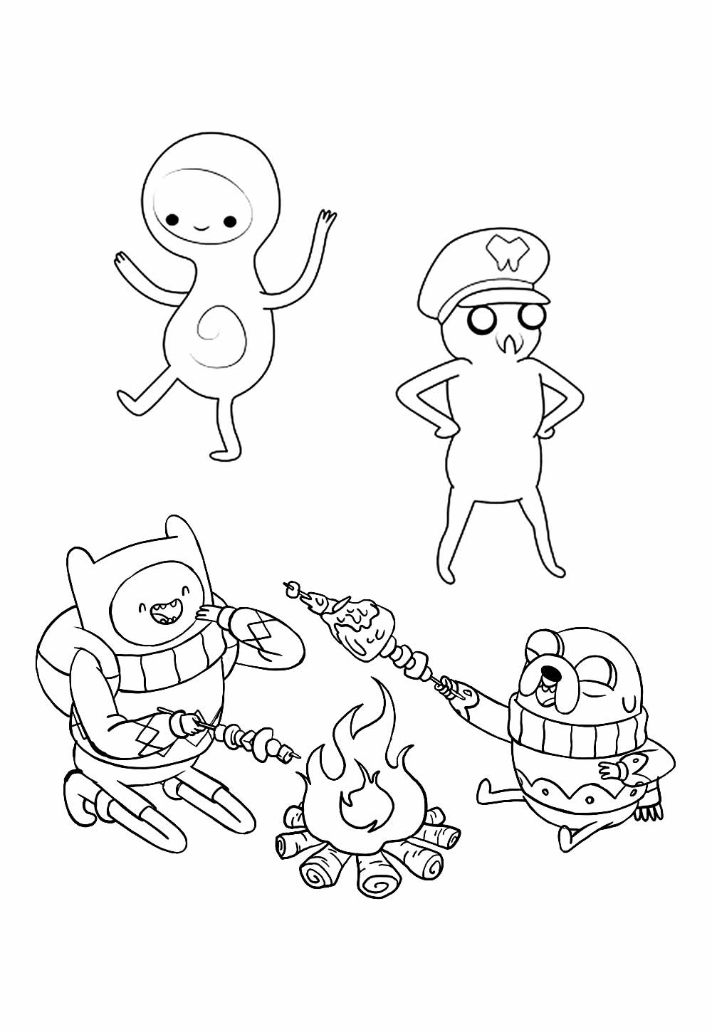 Desenho de Finn e Jake para colorir