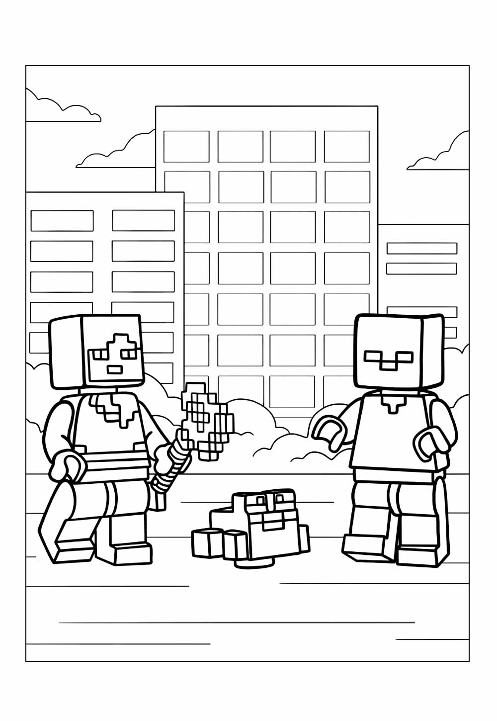 Desenho de Lego Aventuras na Cidade para pintar