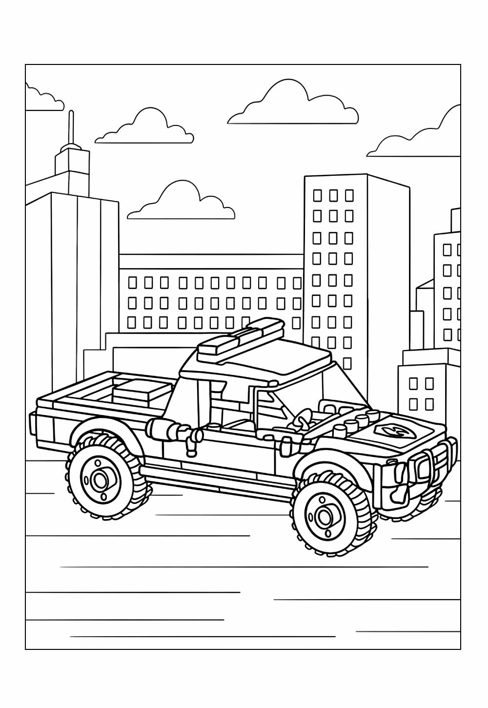 Desenho de Lego Aventuras na Cidade para pintar