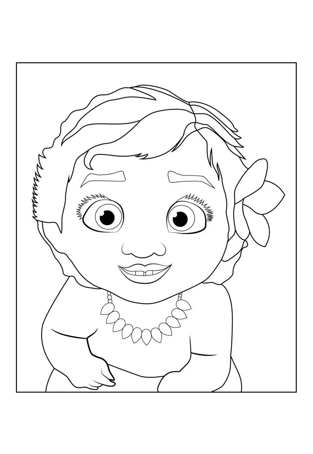 Desenho da Moana Baby para pintar