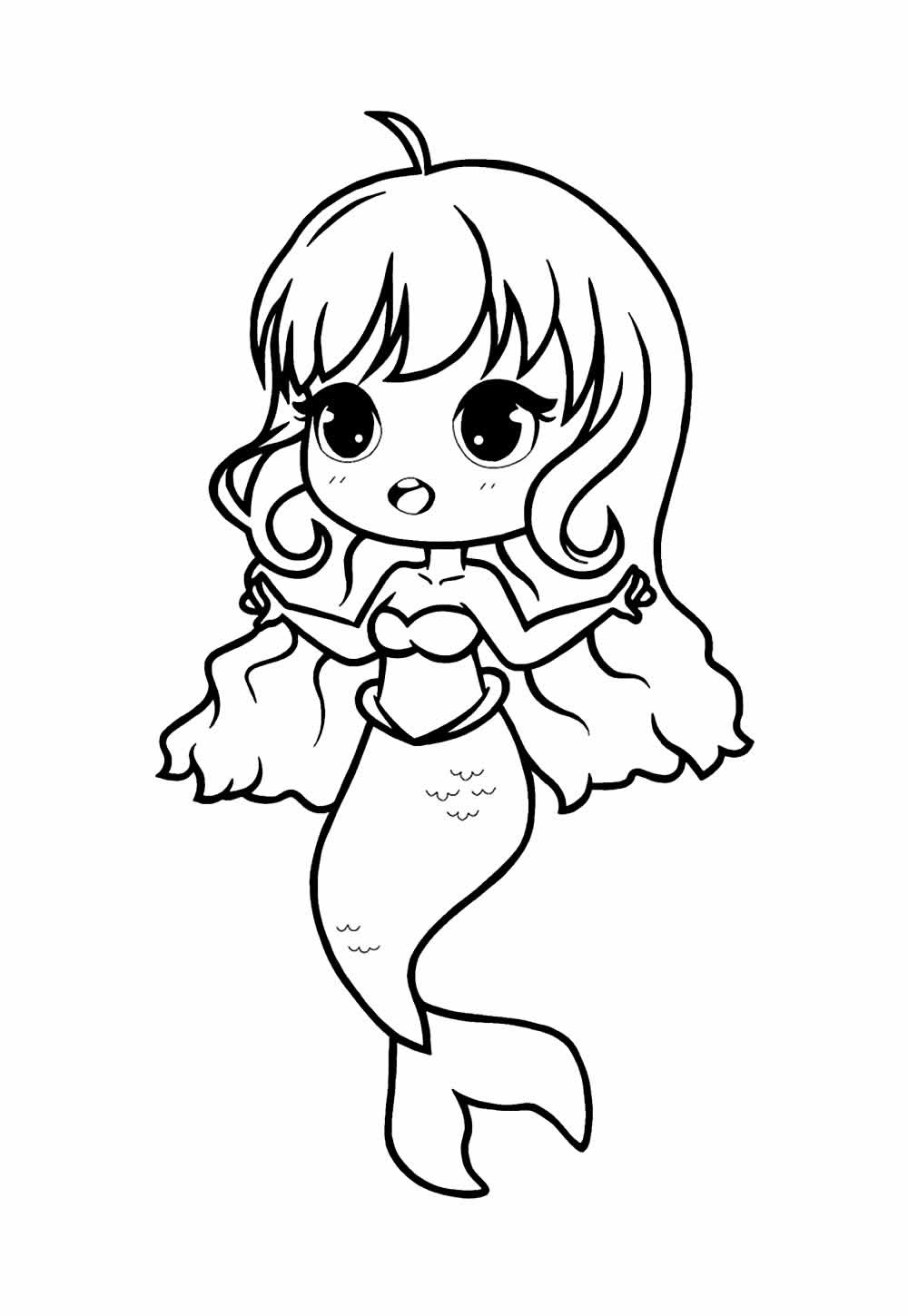 Desenho de Sereia Kawaii