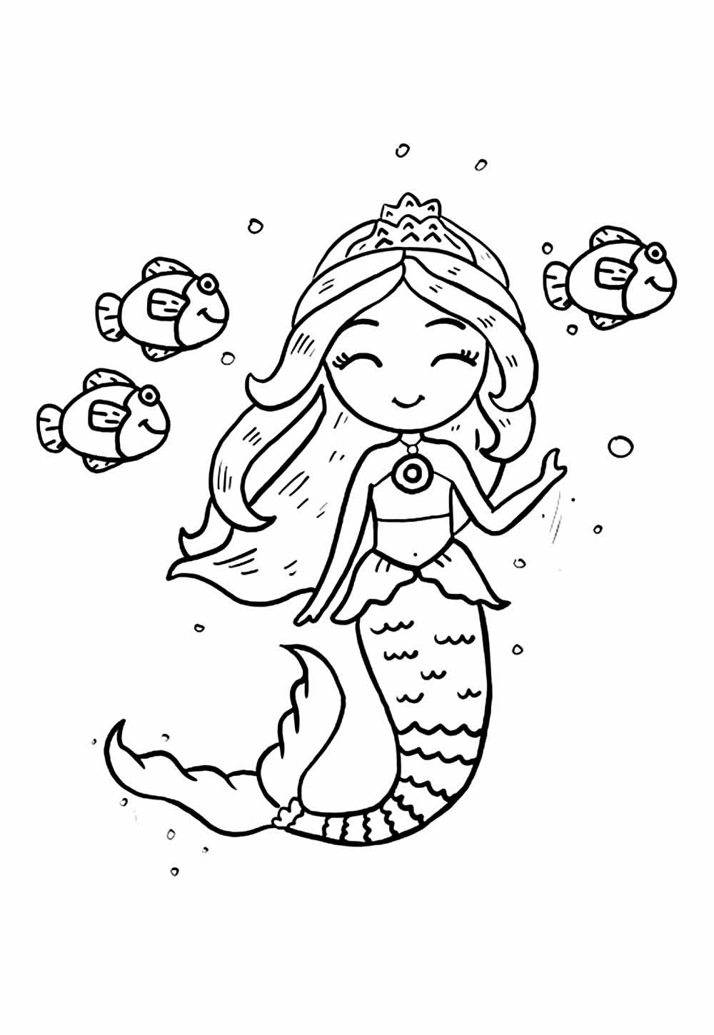 Desenho de Sereia Kawaii