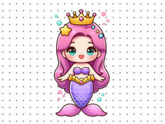 Desenhos de Sereia Kawaii para colorir