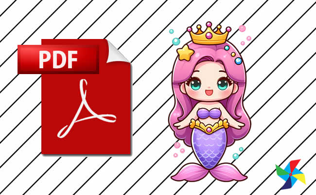 Desenhos de Sereia Kawaii em PDF