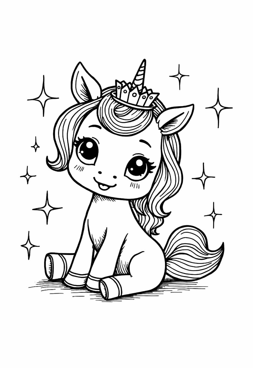 Desenho de Unicórnio para pintar