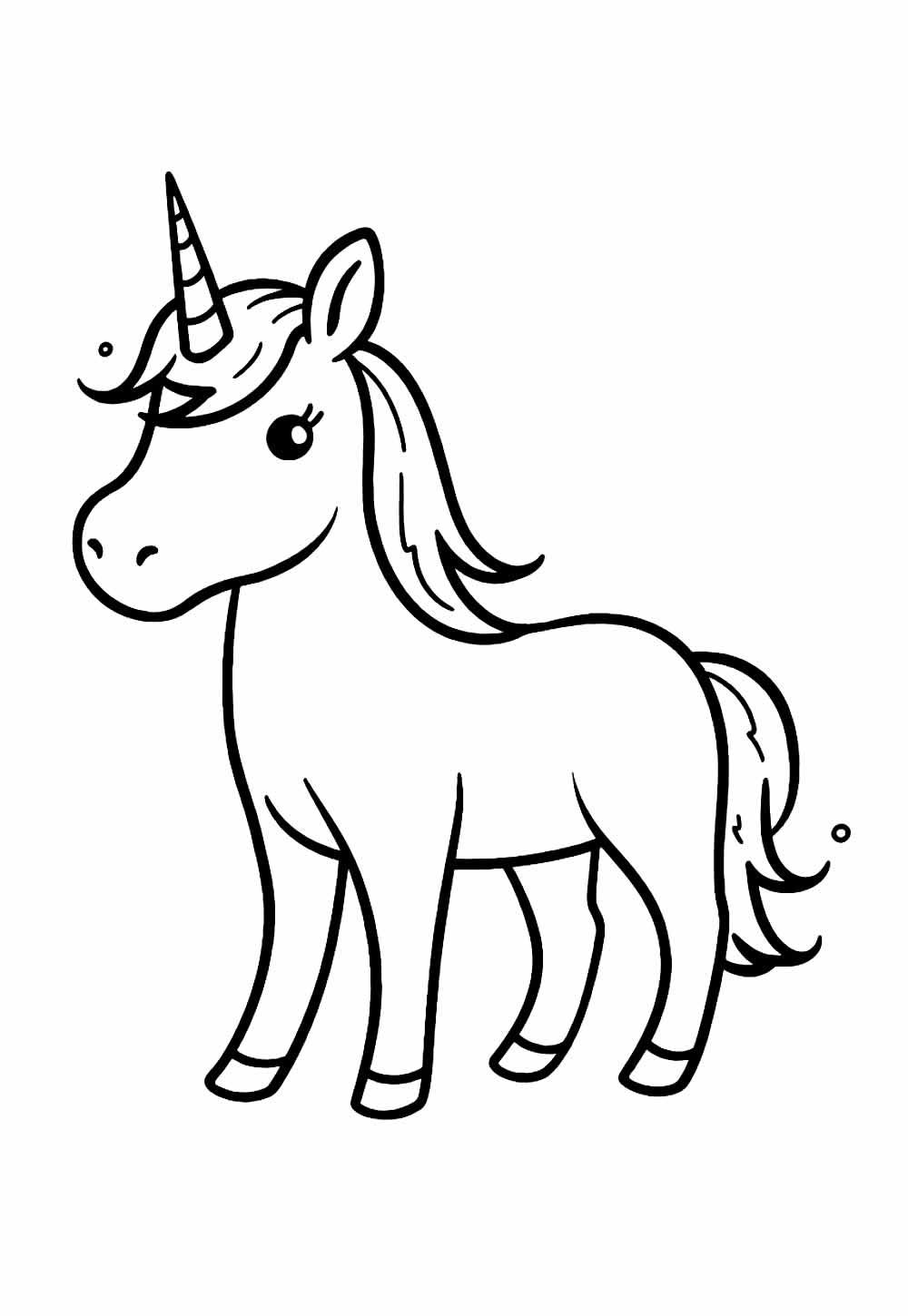 Unicórnio Kawaii para colorir