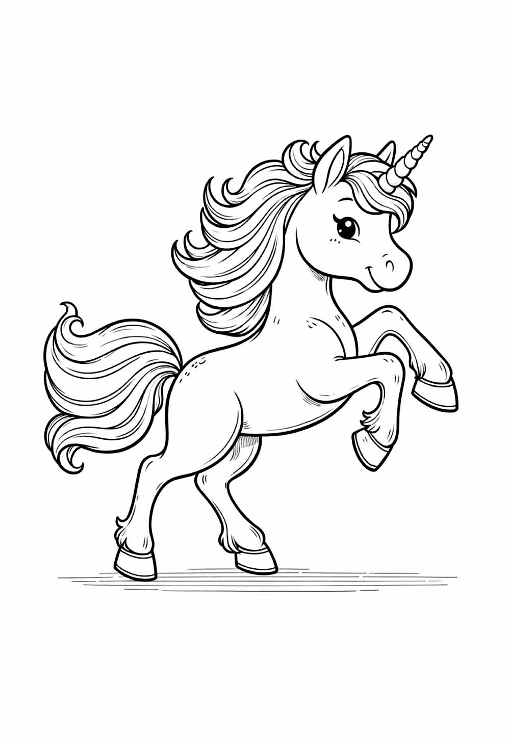 Desenho de Unicórnio Kawaii