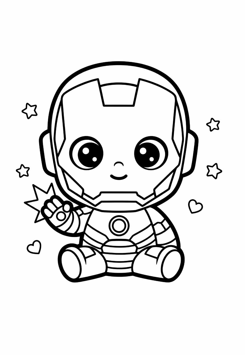 Desenho de Homem de Ferro Baby para colorir