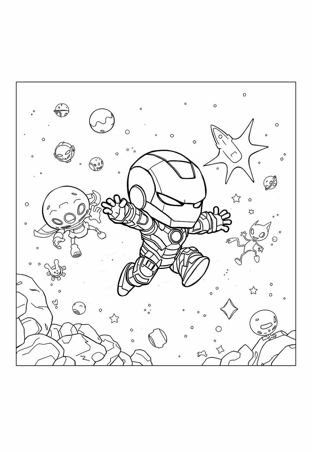 Desenho de Homem de Ferro Baby para colorir