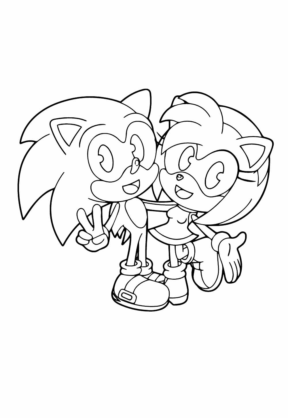 Desenho do Sonic Baby para pintar