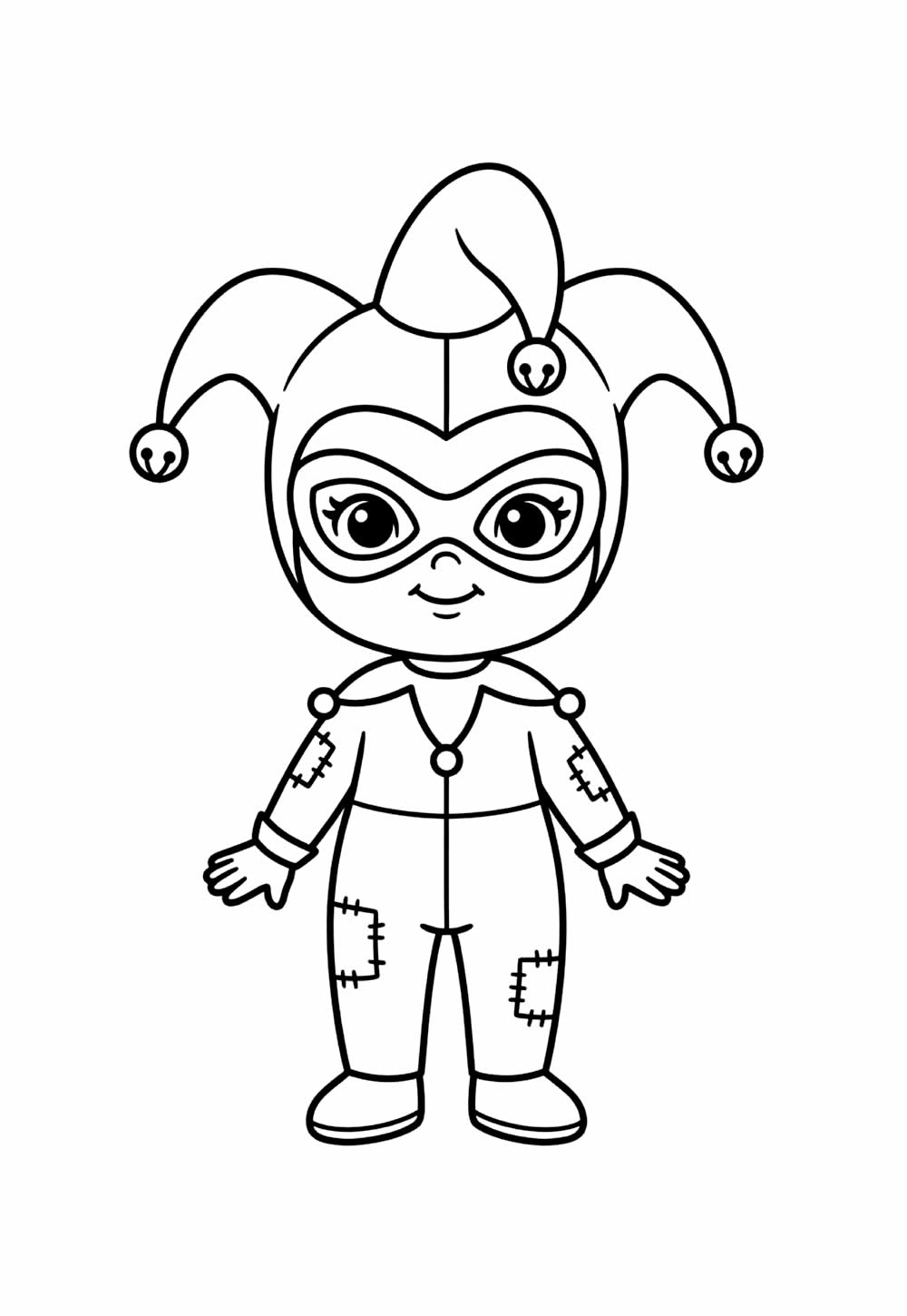 Desenho da Arlequina para pintar