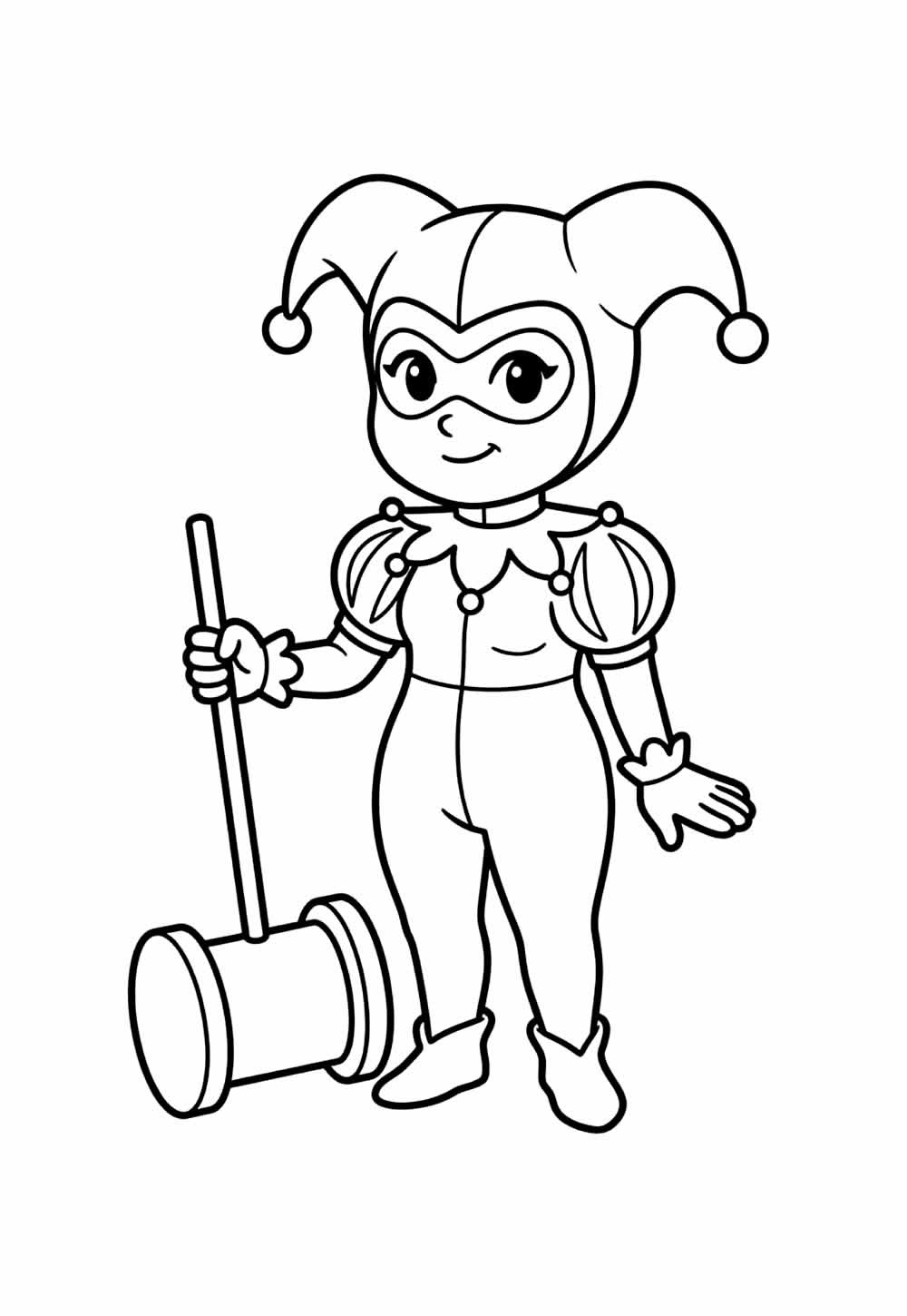 Desenho da Arlequina para colorir