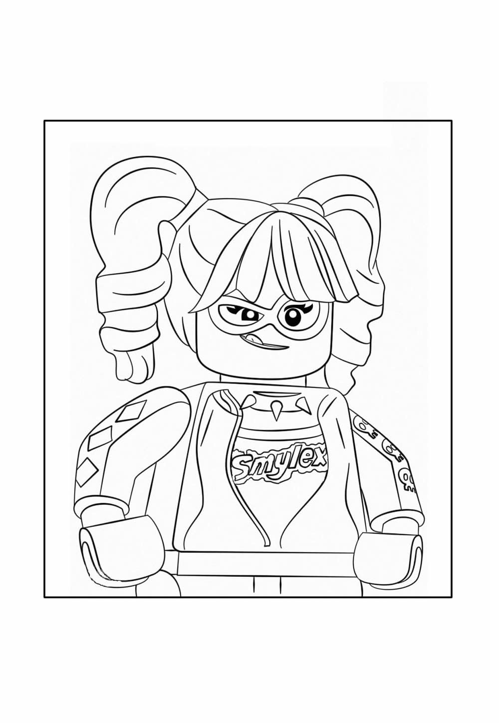 Desenho da Arlequina para colorir