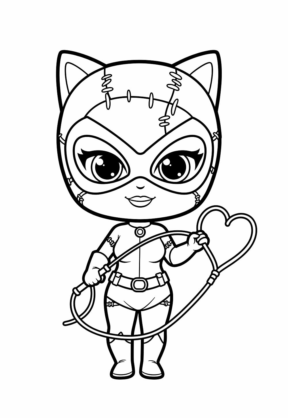 Desenho da Mulher-Gato Baby para pintar