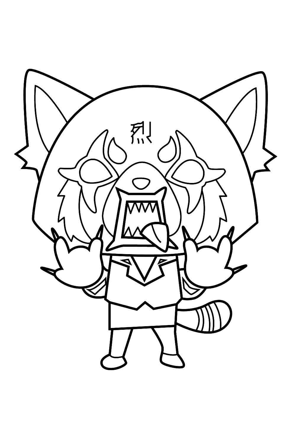 Desenho de Aggretsuko para colorir