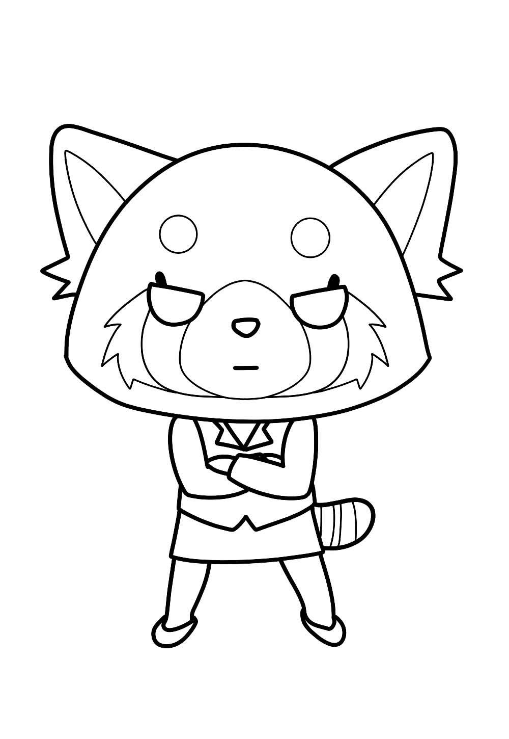 Desenho de Aggretsuko para pintar