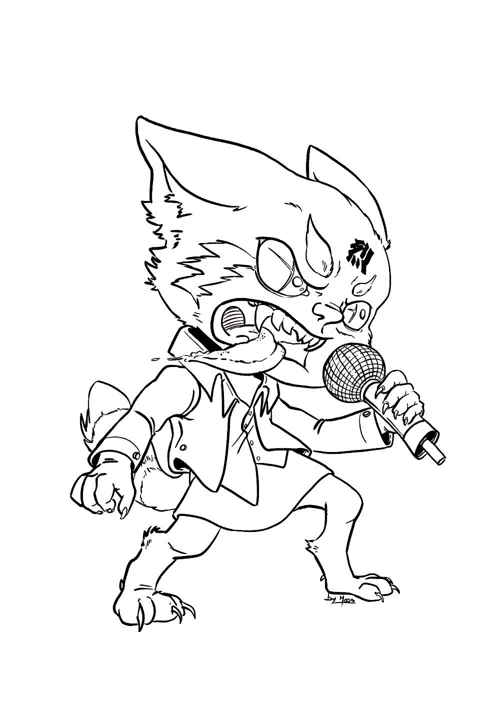 Desenho de Aggretsuko para colorir