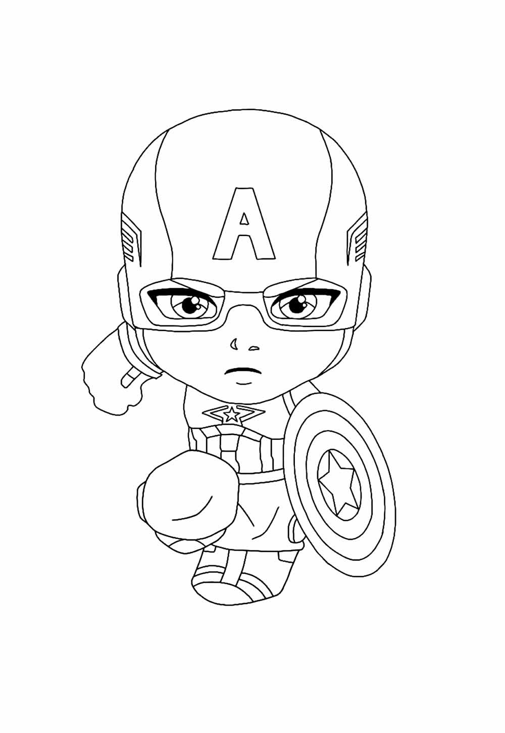 Desenho do Capitão América Baby para colorir