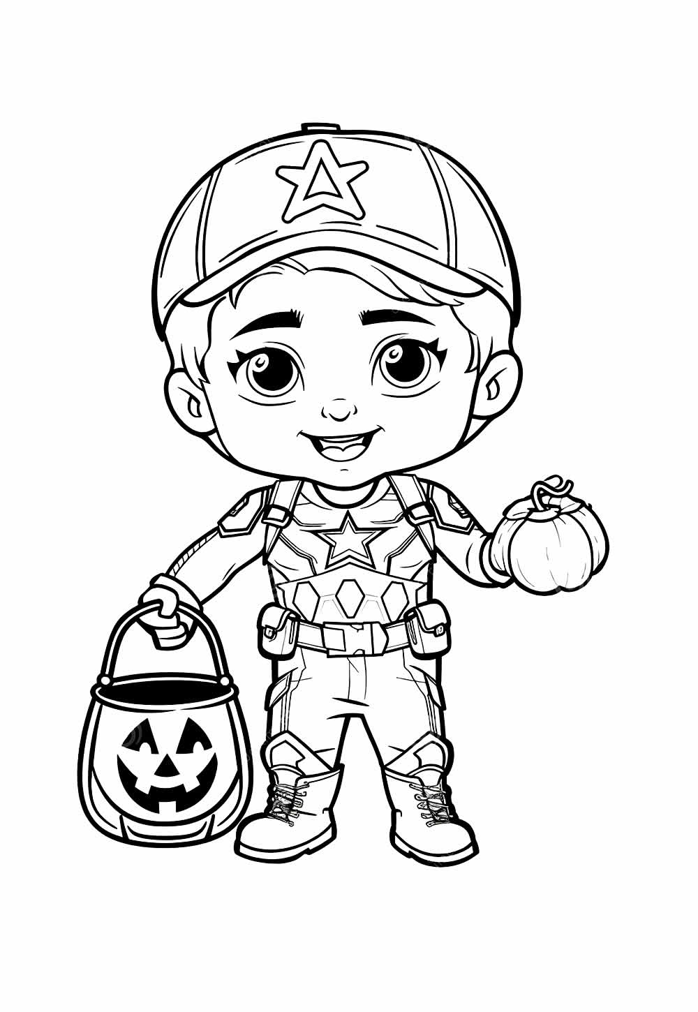 Desenho do Capitão América Baby para pintar