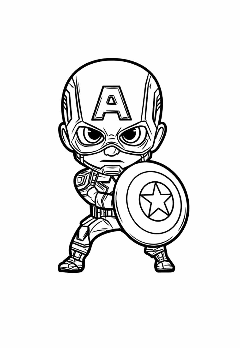 Desenho do Capitão América Baby para imprimir