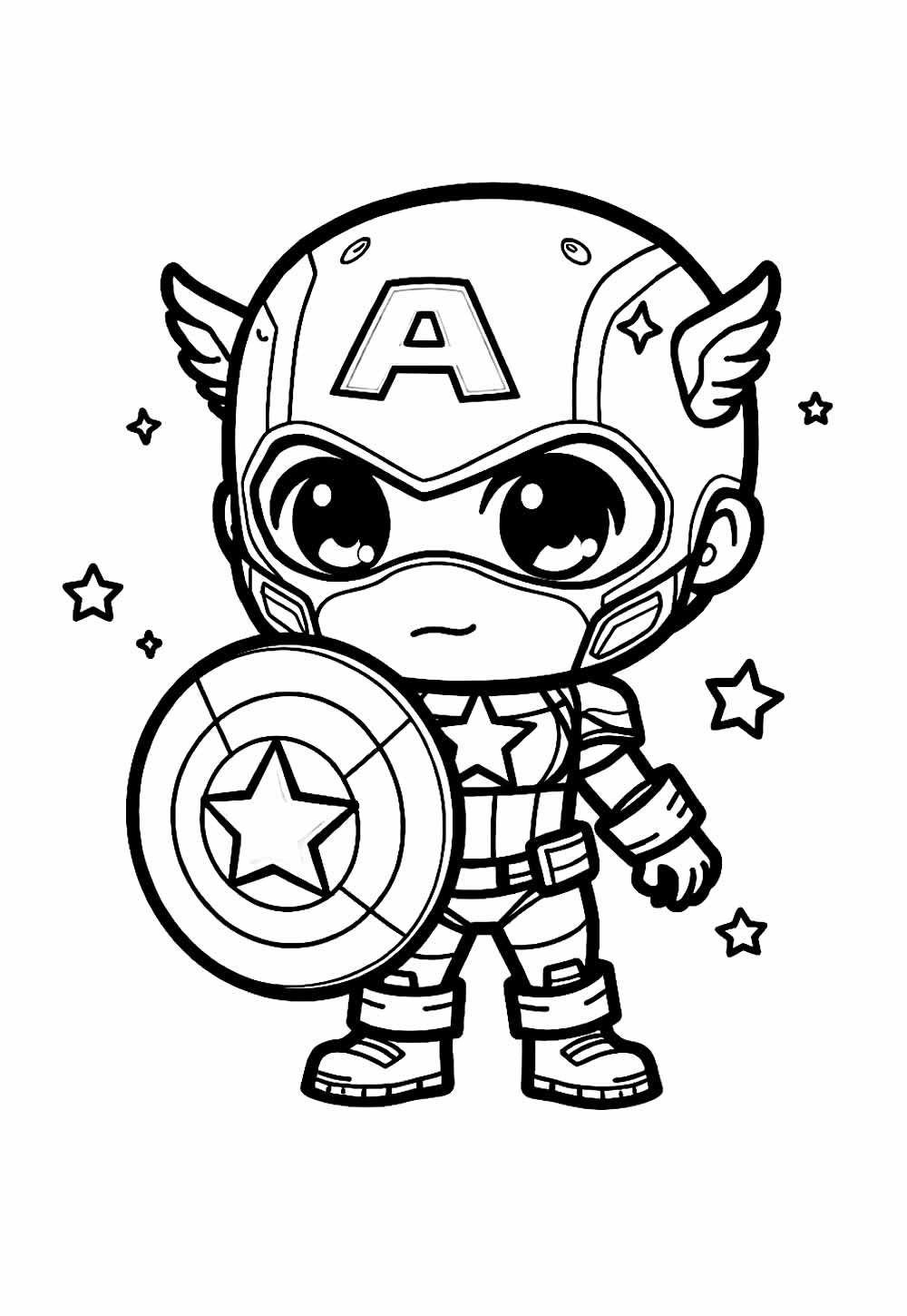 Desenho do Capitão América Baby para colorir