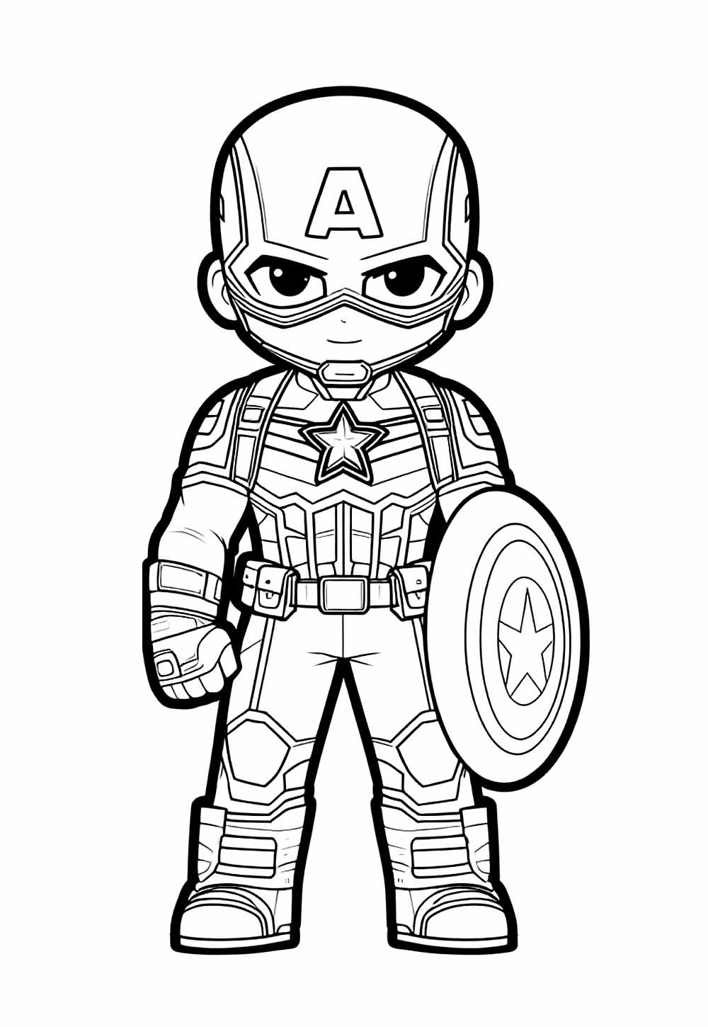 Desenho do Capitão América Baby para pintar