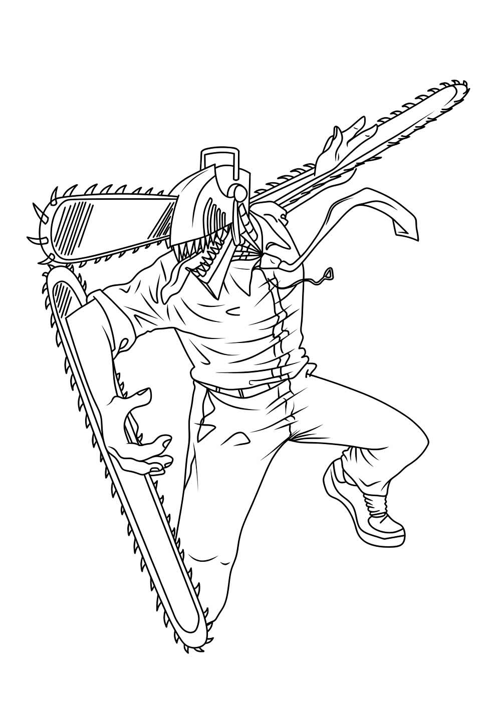 Desenho de Chainsaw Man para colorir