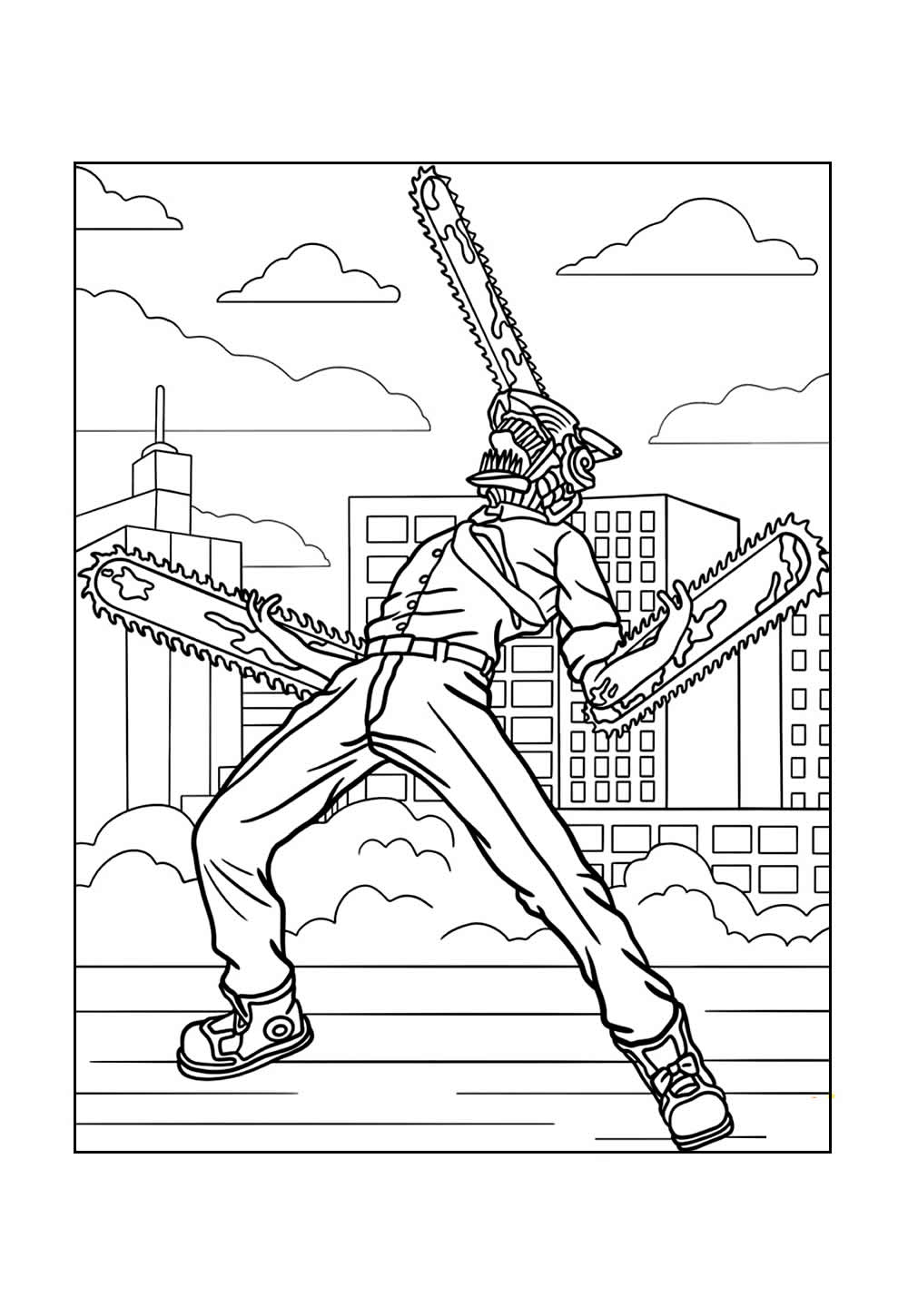 Chainsaw Man para colorir