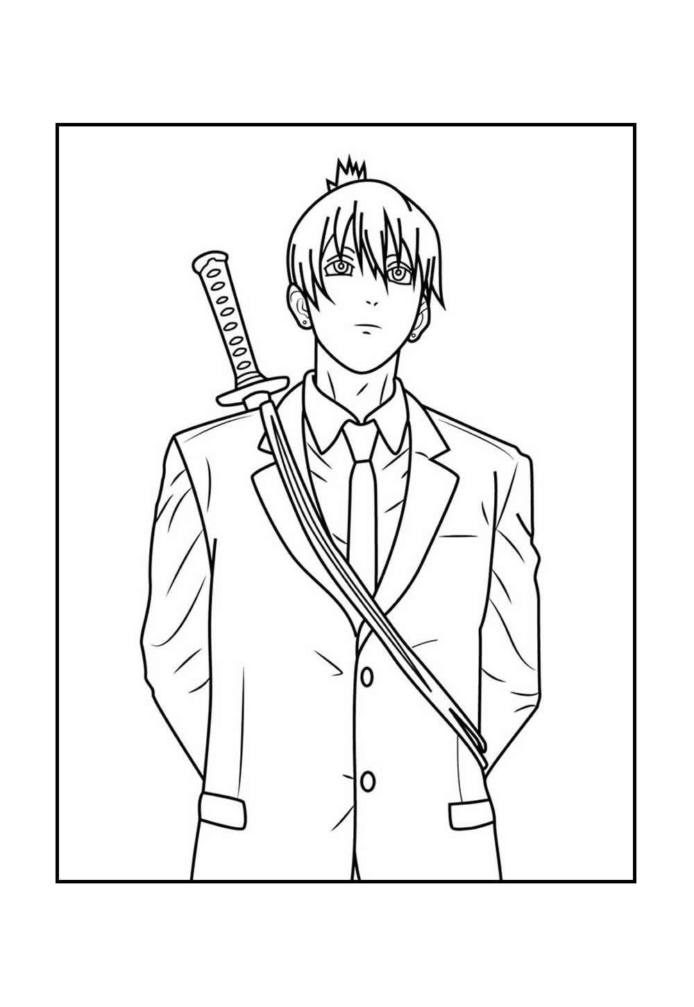 Desenho de Chainsaw Man para colorir