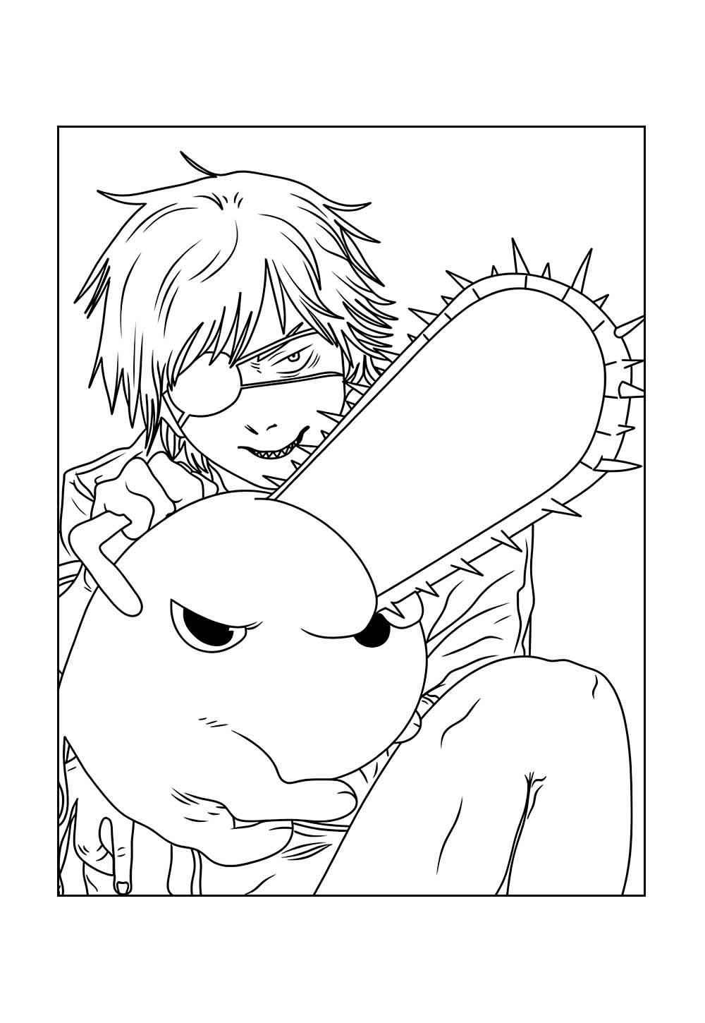 Desenho de Chainsaw Man para imprimir
