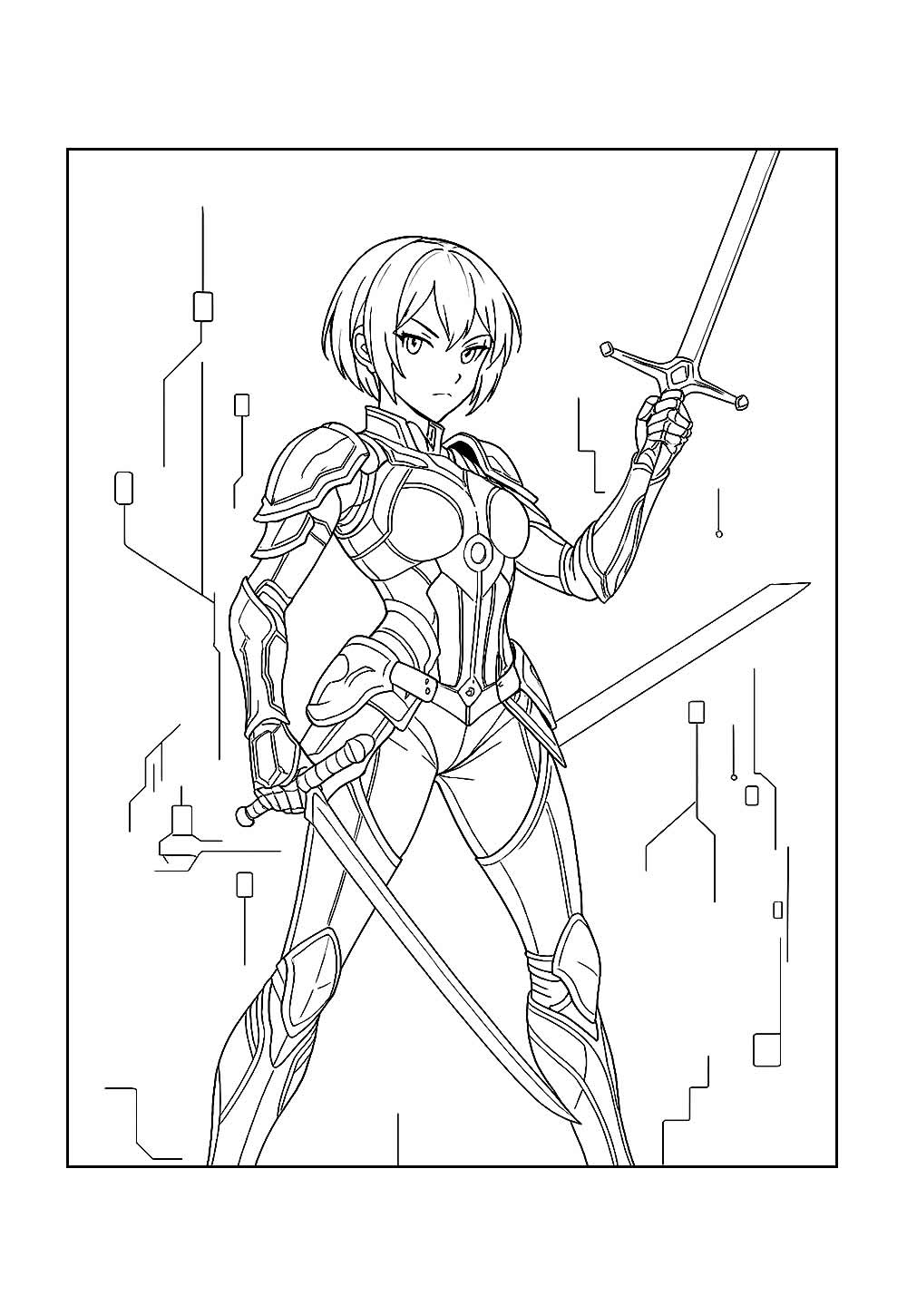 Desenho de Cyberpunk - Mercenários para colorir e pintar