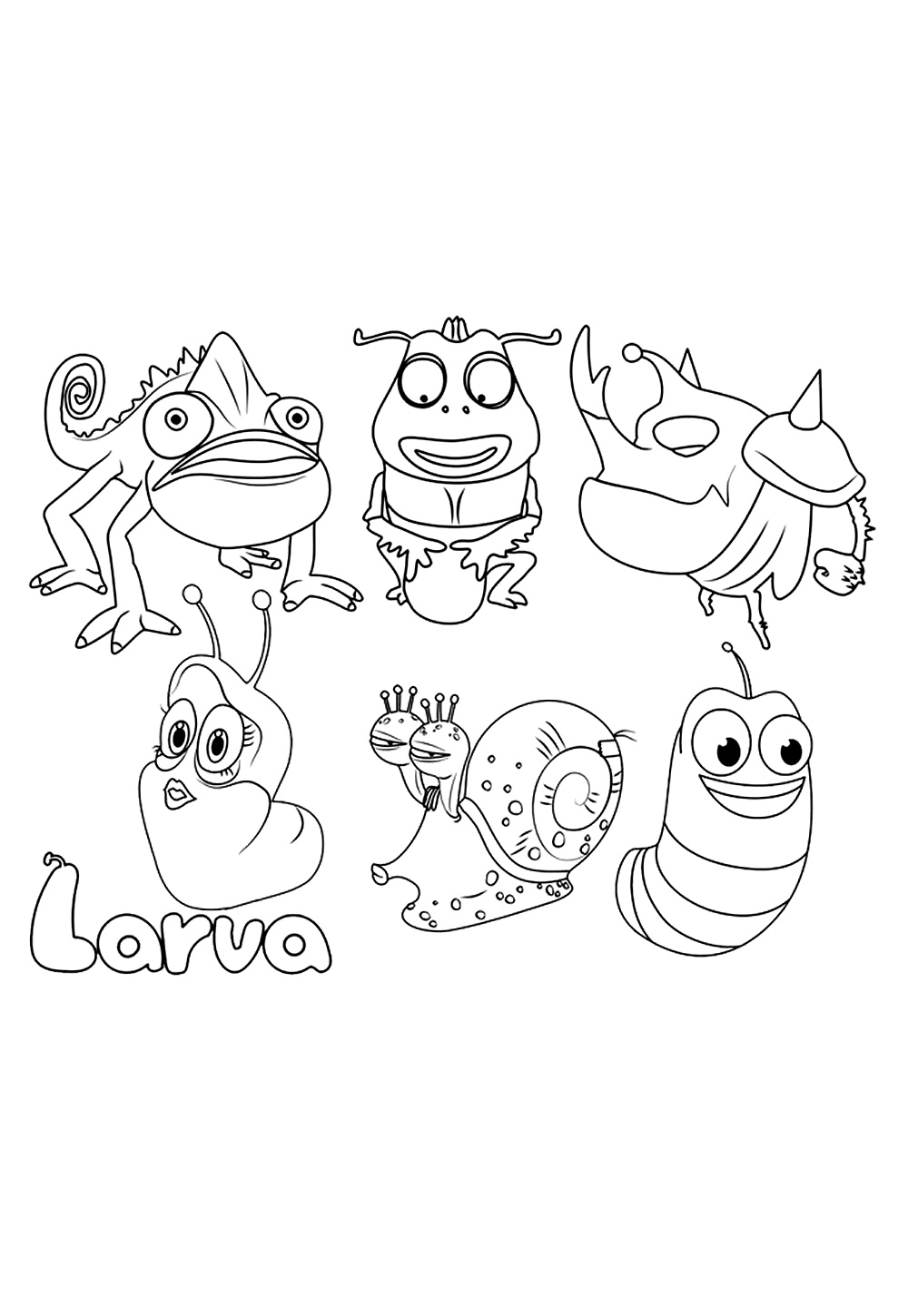 Desenho de Larva - Ilhados para colorir