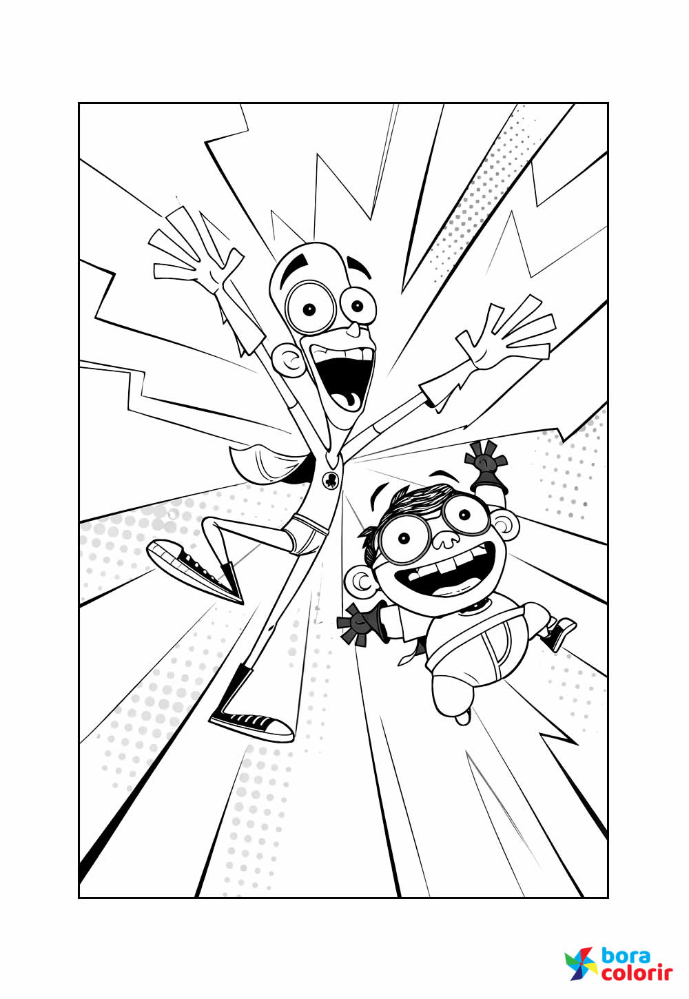 Desenho de Fanboy e Chumchum para colorir