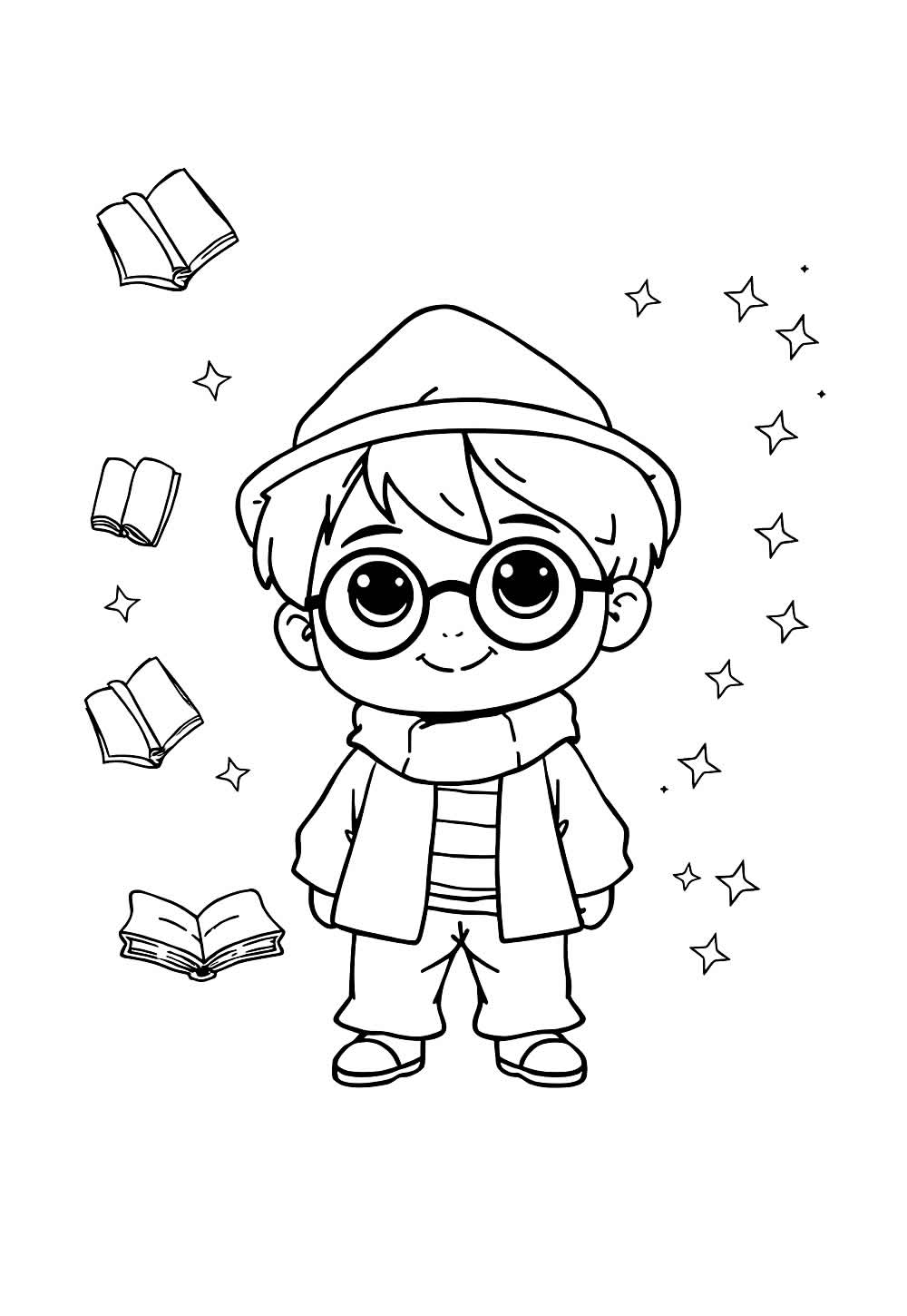 Desenho de Harry Potter Baby para pintar
