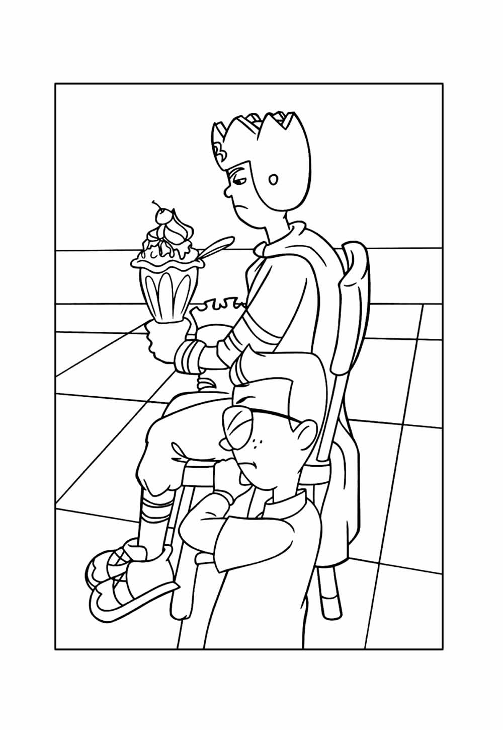 Desenho de Hora do Recreio para pintar