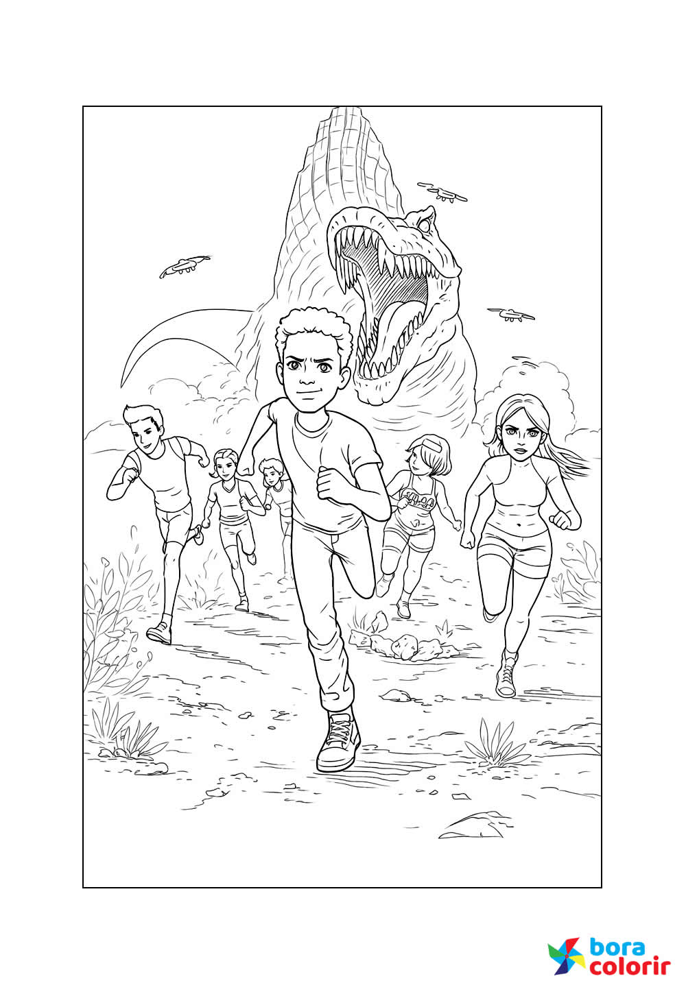 Desenho de Jurassic World para pintar