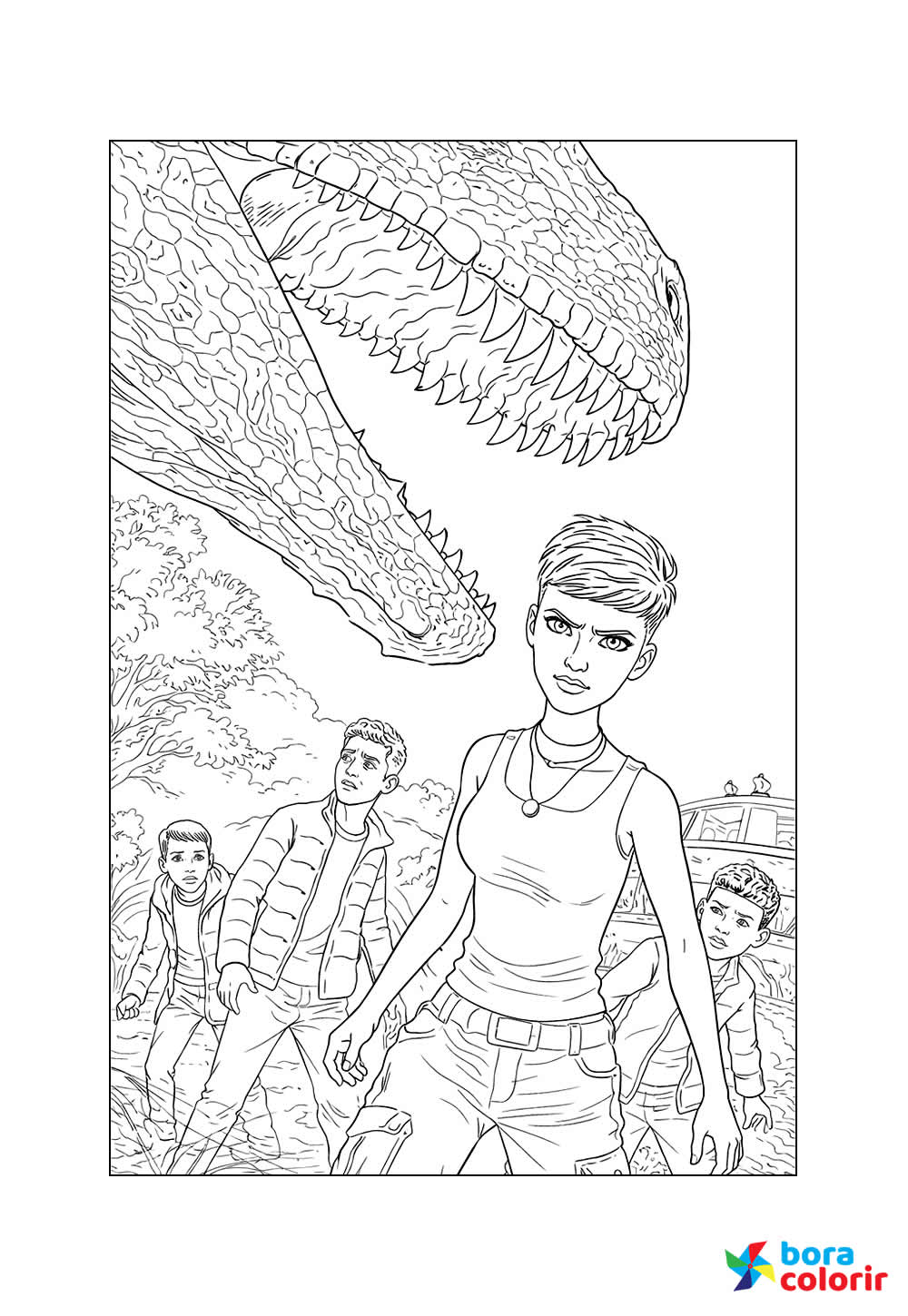 Desenho de Jurassic World para colorir