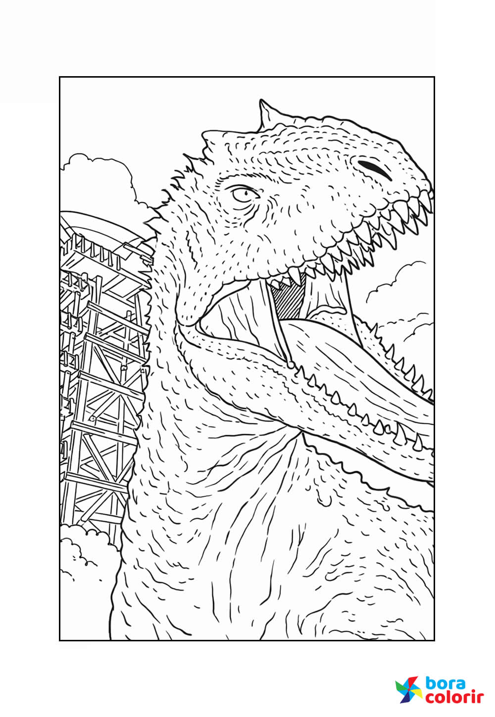 Desenho de Jurassic World para pintar