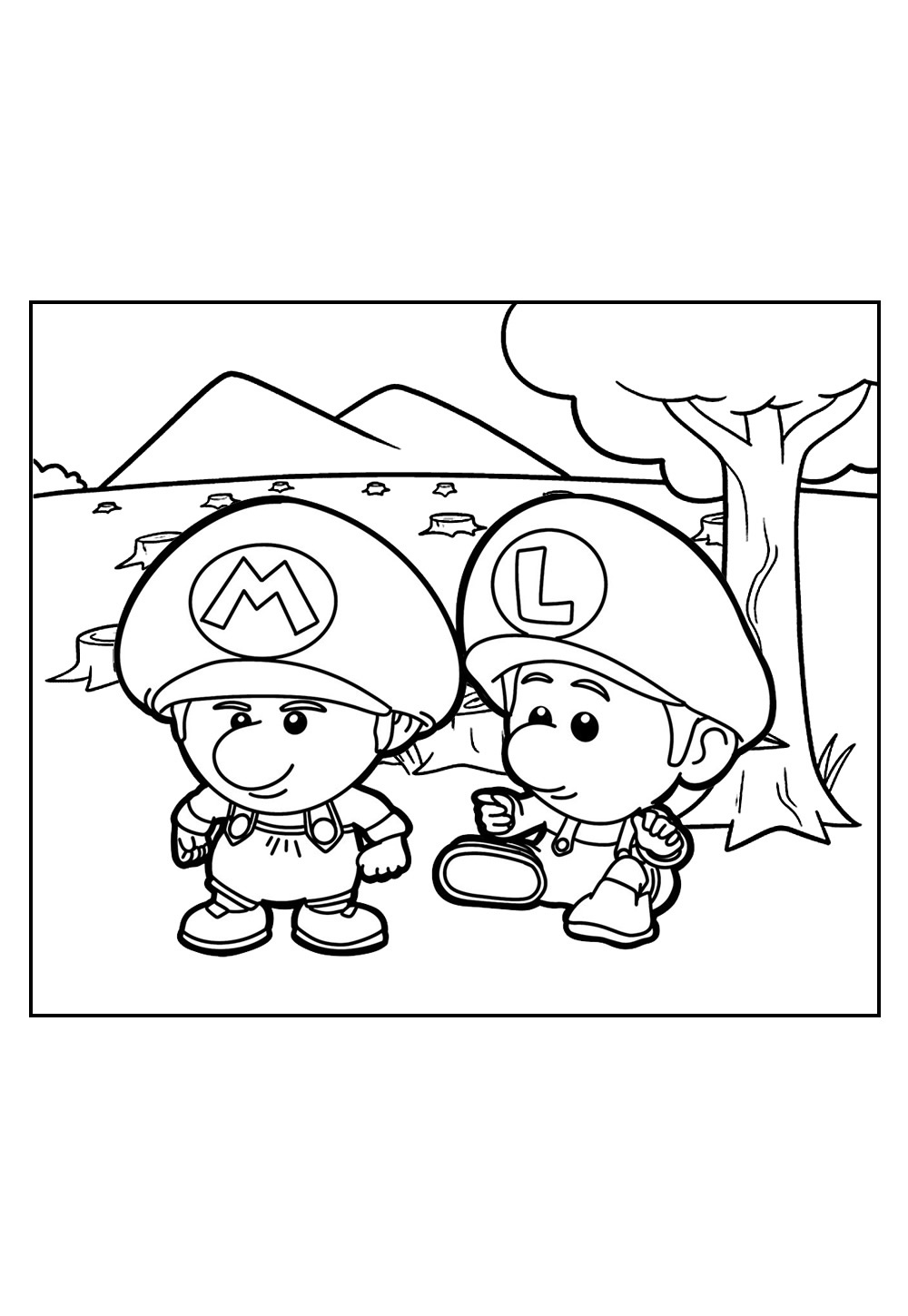 Mario Bros Baby para colorir