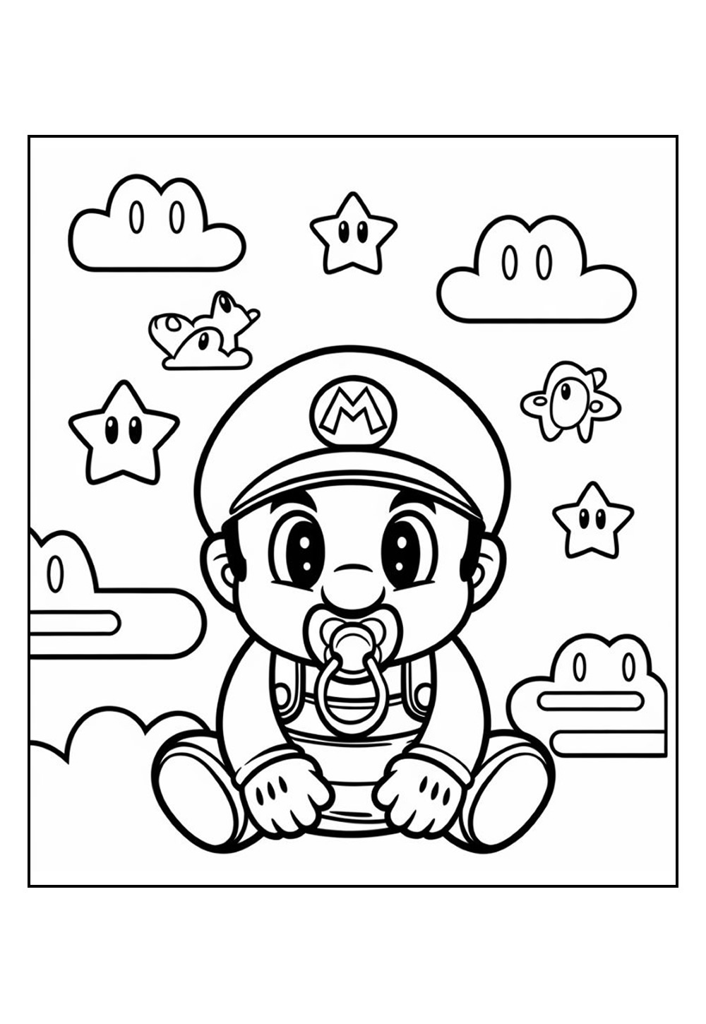 Desenho de Mario Bros Baby para pintar