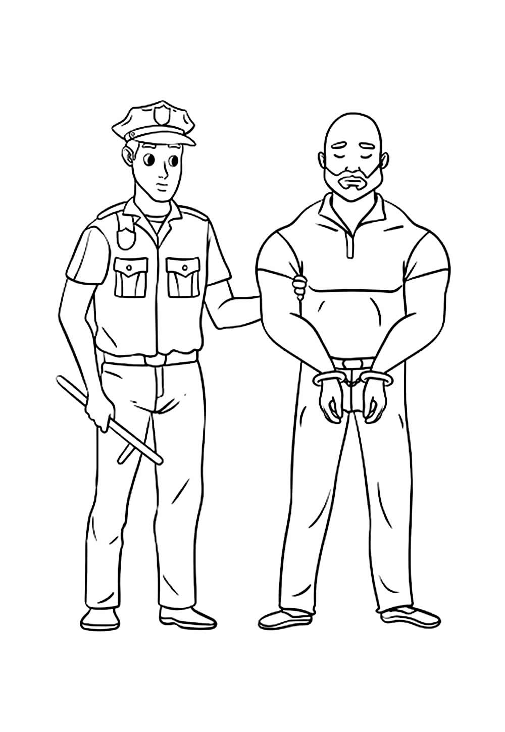 Desenho de Polícia e Ladrão
