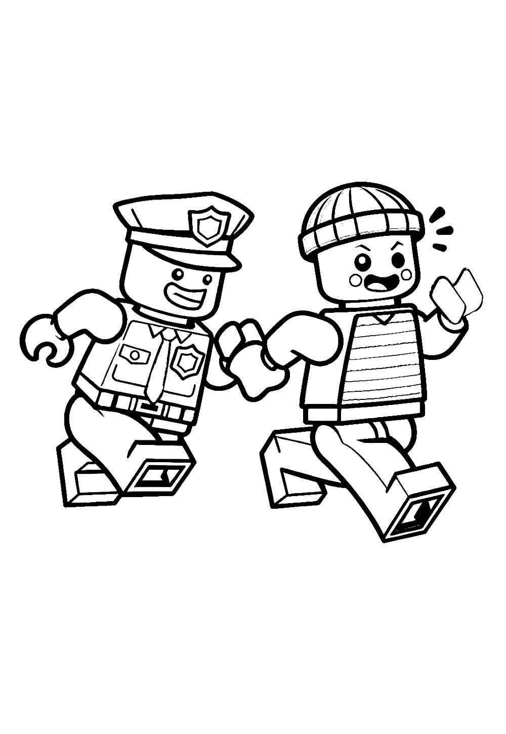 Desenho de Polícia e Ladrão para colorir - Lego