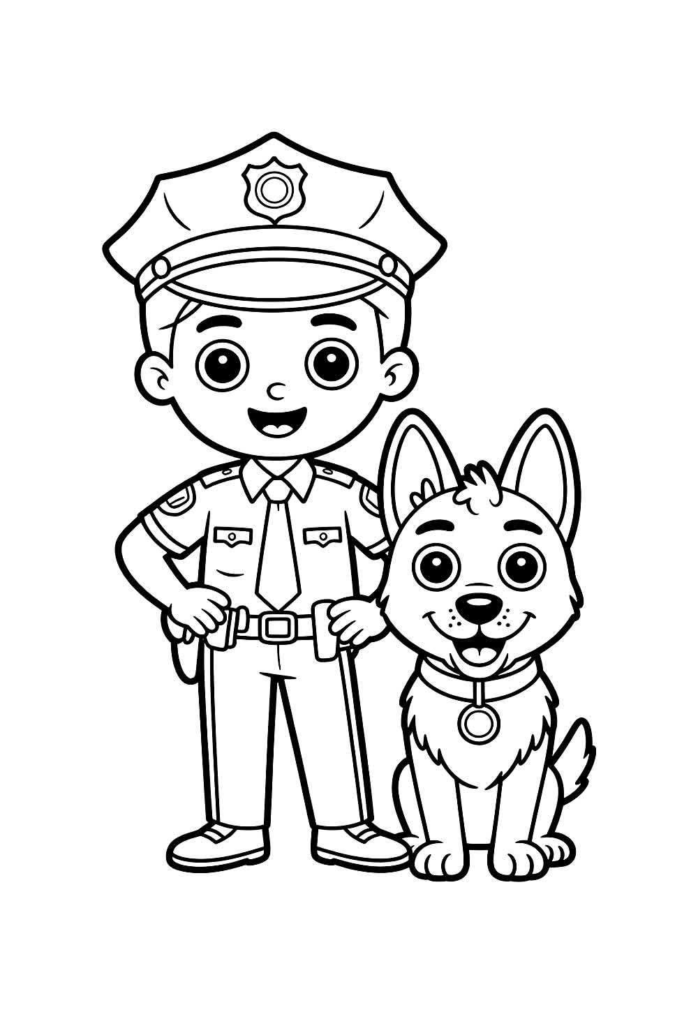 Polícia e Ladrão para colorir