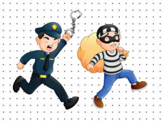 Desenhos de Polícia e Ladrão para colorir