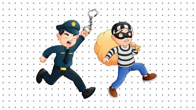 Desenhos de Polícia e Ladrão para colorir