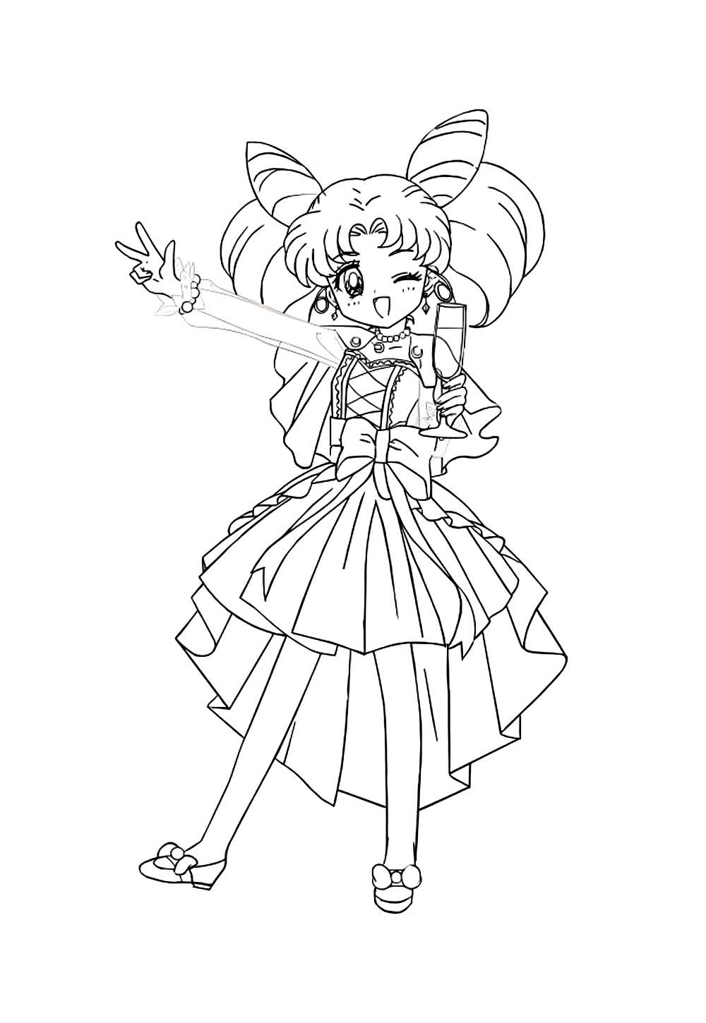 Desenho de Sailor Moon Baby para colorir e pintar