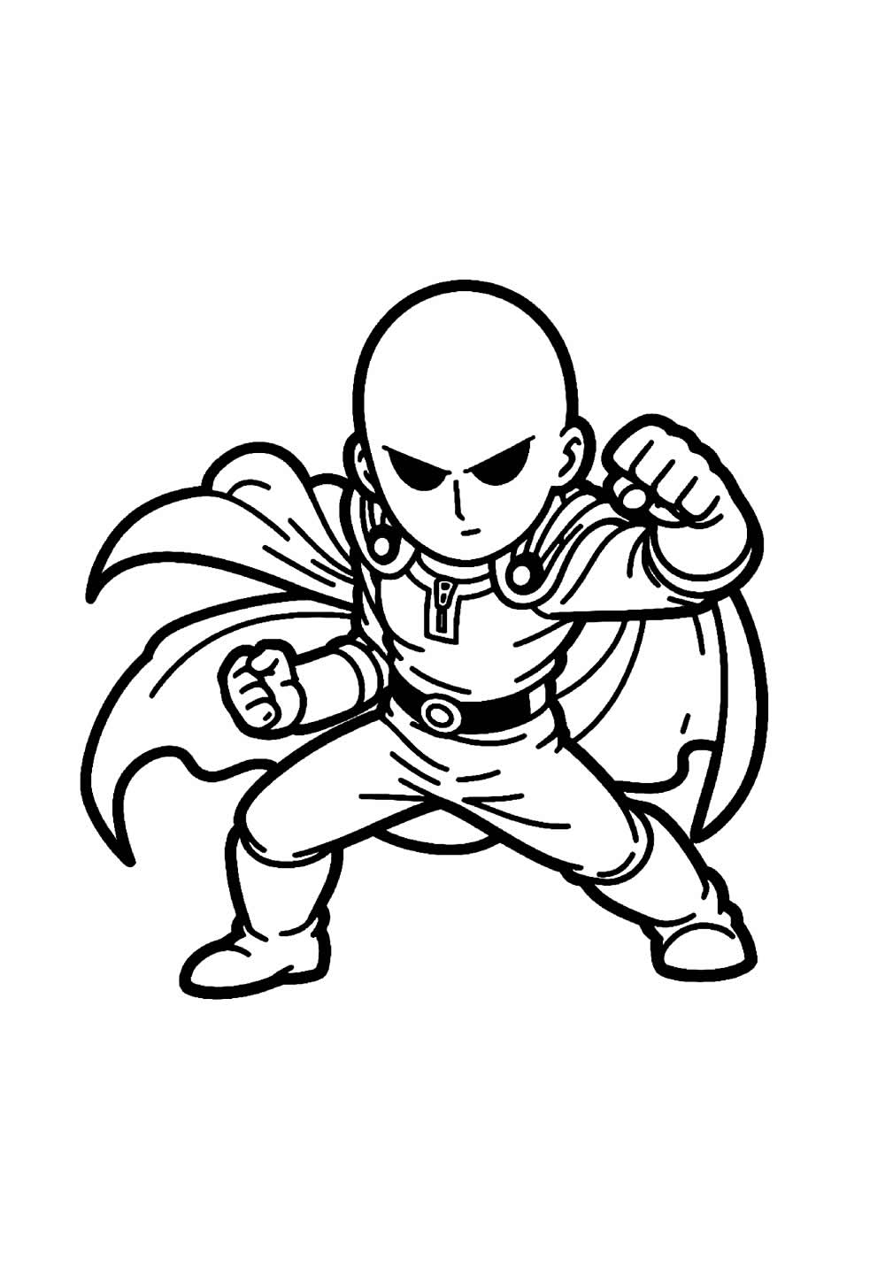 Desenho de Saitama Baby para pintar