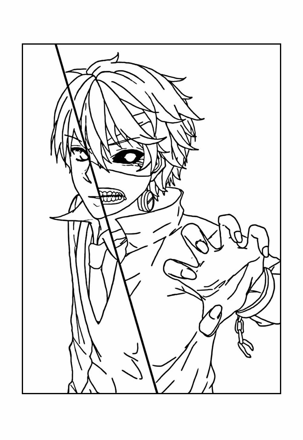 Desenho do anime Tokyo Ghoul para colorir